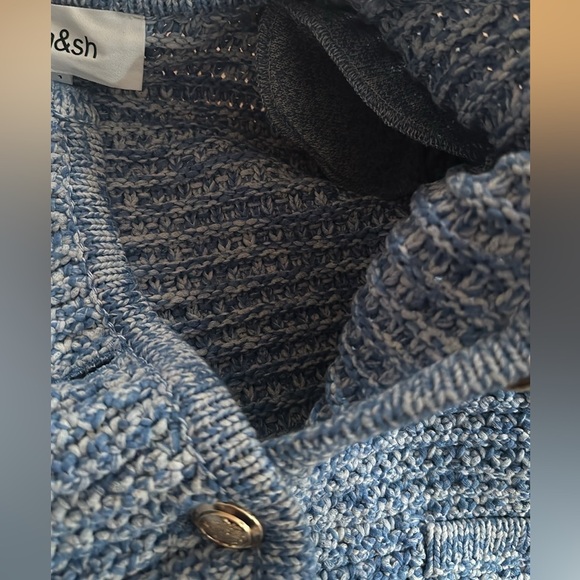 NEW Ba&sh Bash Guspa Cardigan Jacket in  Blue Crochet | size 1 / S - Picture 5 of 12